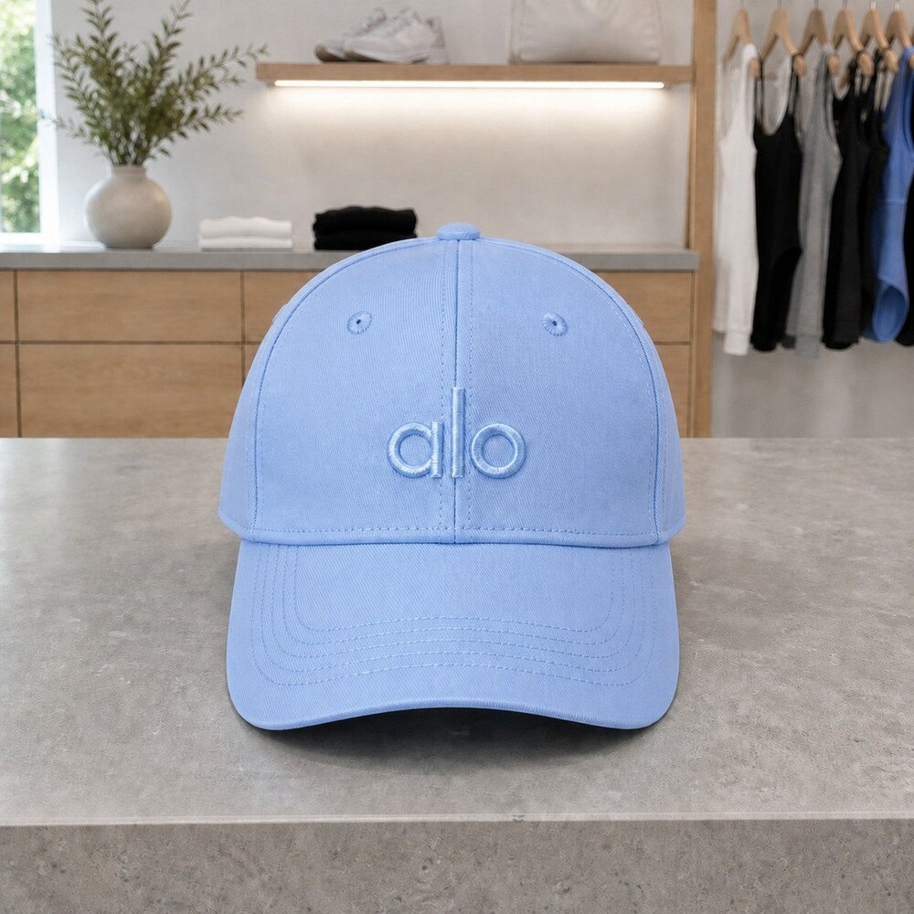 ALO Yoga Fresh Sky Blue Embroidered Logo Cap